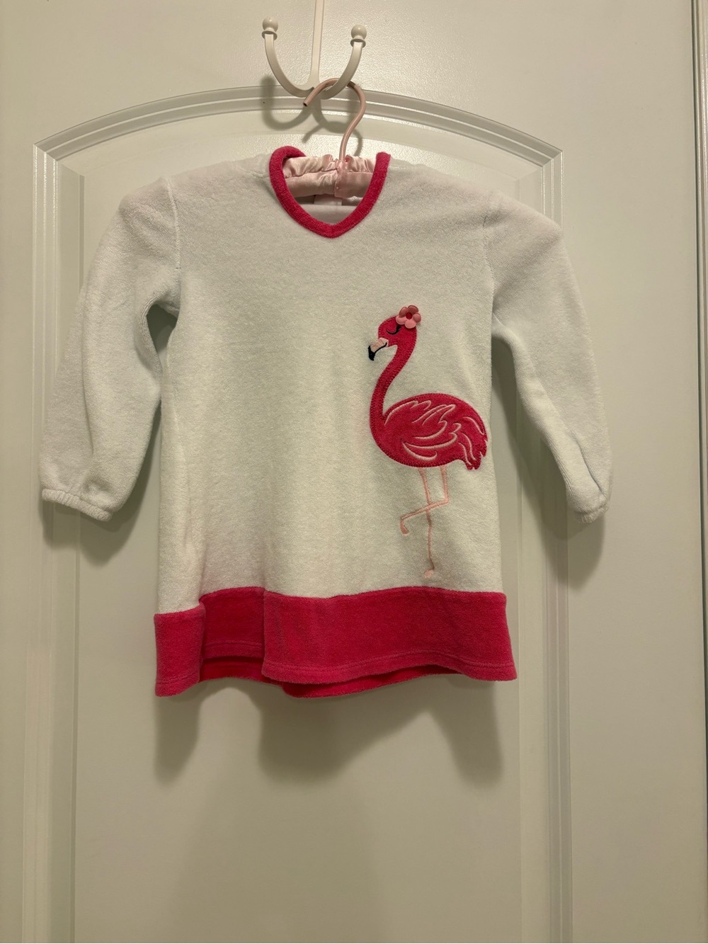 Gymboree White Long-Sleeve Terry Bathing Suit Cover Up